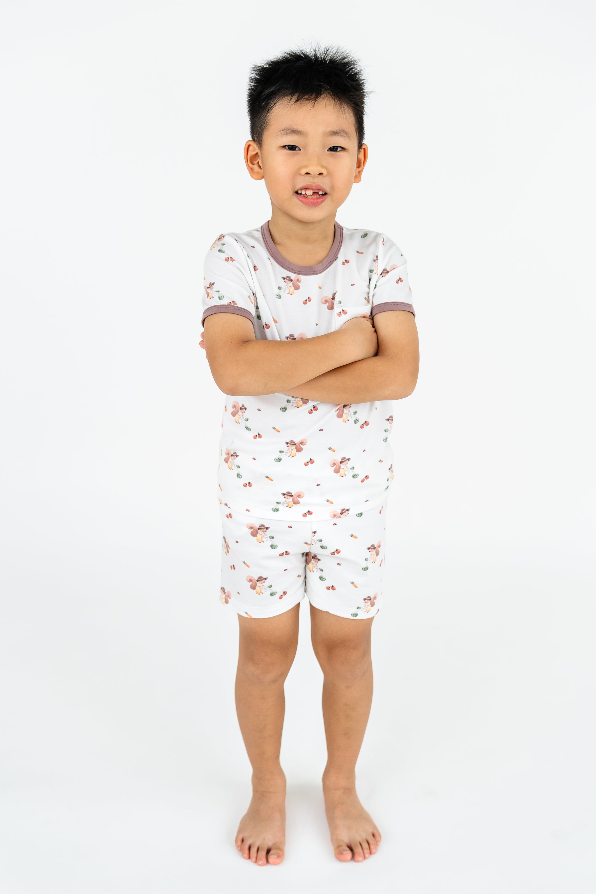 Farmer Squirrel Short Sleeve Set