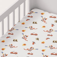 Firefighter Penguin Cot Sheet