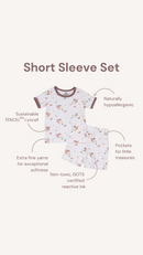 Farmer Squirrel Ultra Soft, hypoallergenic and breathable TENCEL™ Short Sleeve Tshirt and shorts set description